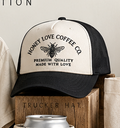 Honey Love Coffee Embroidered Trucker Hat