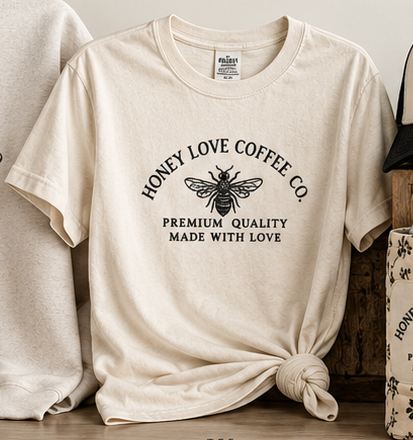 Honey Love Coffee Embroidered Tee